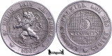 1862, 5 Centimes - Leopold I - Regatul Belgiei