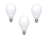 SET 3 becuri fluorescent Panasonic, soclu E27, putere 18W, forma sferic, lumina alb calda, alimentare 220 - 240 V, &quot;EFG18E27HD-3&quot; (timbru verde 1.35 l