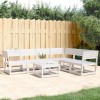 VidaXL Set canapea de grădină, 6 piese, alb, lemn masiv pin