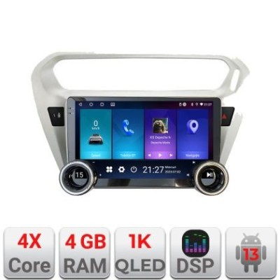 Navigatie Peugeot 301 Citroen Kit-Elisee Kit-301 Edotec 4+64 10.5 inch Incell 1K android Wifi 5Ghz gps internet S v1 CarStore Technology foto