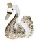 Figurină Decorativă Crăciun, Lebădă Din Spumă, Alb, 30 cm, Coroană Glitter Auriu