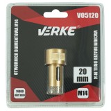 Carota diamantata pentru piatra, gresie si beton 20mm M14 V05120 Verke