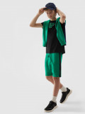 Pantaloni scurți de molton pentru băieți - verde, 4F Sportswear