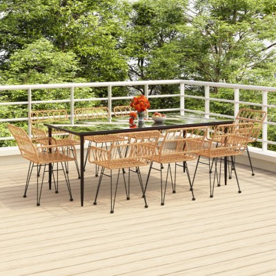 vidaXL Set mobilier de grădină, 9 piese, poliratan foto