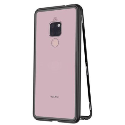 Husa Huawei Mate 20 Magnetica Black, Elegance Luxury cu spate de sticla securizata premium foto