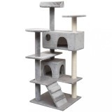 VidaXL Ansamblu pentru pisici cu funie de sisal, 125 cm, gri