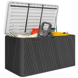 Outsunny Cutie de Depozitare Impermeabilă pentru Exterior cu Capac și M&acirc;nere, 115x60x60 cm, Negru | Aosom Romania