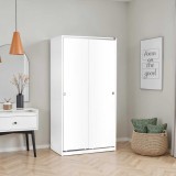 Dulap Haine Adore cu 2 usi glisante si 6 compartimente, Alb, 94x182x52 cm