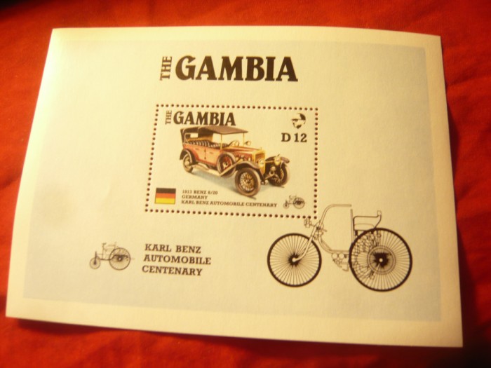 Bloc Gambia 1986 - Centenar Automobil