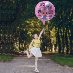 Balon folie LOL Surprise, diametru 44 cm, roz, aer sau heliu foto