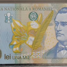 Romania, bancnota 1000 lei 1998, Mihai Eminescu, UNC, filigran mare