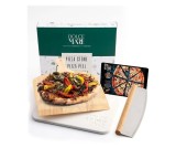 Set Piatra copt, lopata lemn si cutit pizza, DOLCE MARE, 38 cm x 30 cm x 1, 5 cm, Alb, Resigilat, Grad A