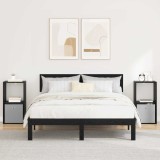 vidaXL Noptieră 2 pcs Stejar Negru 35 x 32 x 68,5 cm Lemn compozit 8000631