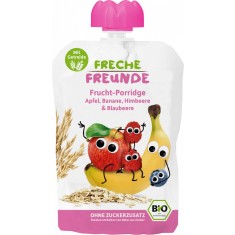 Porridge de ovaz cu mere, banane, zmeura si afine eco 100g Erdbar