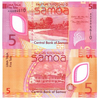 Samoa 5 Tala 2023 P-47 Polimer UNC foto