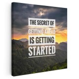 Tablou mesaj motivational despre a incepe, galben 1469 Tablou canvas pe panza CU RAMA 80x80 cm