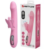 Pretty Love-Bella Vibrator Rabbit cu Fluture și LED Roz