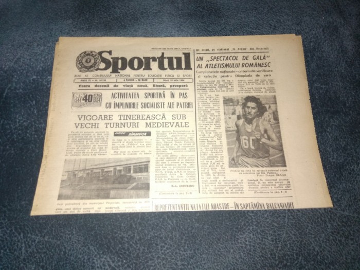 ZIARUL SPORTUL 10 IULIE 1984