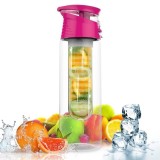 Sticla pentru apa cu infuzor, capacitate 700 ml, sistem de blocare, design portabil, rezistent la socuri, fara BPA, transparent