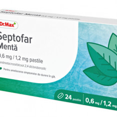 Dr.Max Septofar Menta 0,6mg/1,2mg, 24 pastile​