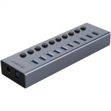 Hub USB Orico BT2U3-10AB, 10 x USB-A 3.0, Gri, Universal