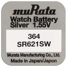 Baterie 364, SR621SW, Oxid Argint, 1.55V, Murata