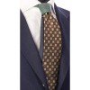 Cravata Matase Naturala Maro, Nod Verde Contrastant, Handmade Italia, Cutie Cadou - Model Unicat, 148cm