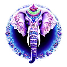 Sticker decorativ, Elefant, Albastru, 60 cm, 10203ST foto