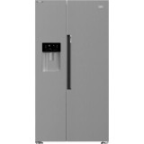 Side by side Beko GN162341XBN, 571 l, NeoFros Dual Cooling, Dozator apa/gheata, Raft sticle, Touch control, HarvestFresh, Compresor Inverter, Clasa E,