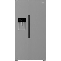 Side by side Beko GN162341XBN, 571 l, NeoFros Dual Cooling, Dozator apa/gheata, Raft sticle, Touch control, HarvestFresh, Compresor Inverter, Clasa E,