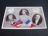 Carte Poștală Istorică 1938. Vizita Regală Londra-Paris, Portrete Oficiale, Steaguri Franța-Anglia