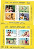 Colitele Colab. Cultural - Ec. Intereurop. (2 blocuri cu ac. nr.), 1989 - NEOBL.