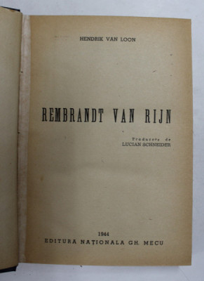 REMBRANDT VAN RIJN de HENDRIK VAN LOON 1944 foto