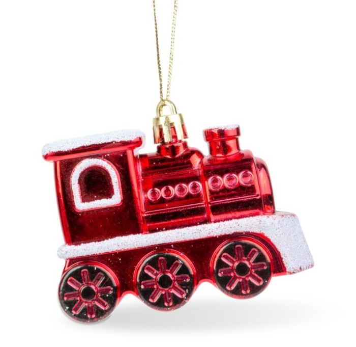 Ornament pentru brad - locomotivă lucioasă - 8 x 6 x 3 cm