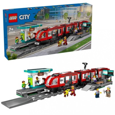 LEGO CITY TRAINS STATIE SI TRAMVAI IN CENTRUL ORASULUI 60423 foto