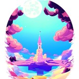 Cumpara ieftin Sticker Decorativ Castel Roz 66cm, Autocolant Camera Copii, Autoadeziv, PVC, Ușă/Perete
