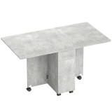 HOMCOM Masă de Luat Masa Pliabilă, Masă de Bucătărie cu Blaturi Rabatabile și Roți cu Fr&acirc;ne pentru 6 Persoane, Birou Compact cu 2 Sertare, 2 Uși și Du