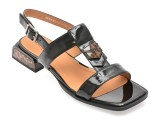 Sandale IMAGE negre, 22L928, din piele naturala lacuita