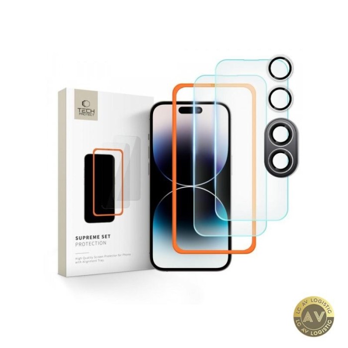 Folie de protectie Ecran si Camera Spate Tech-Protect Supreme pentru Apple iPhone 16 Plus Sticla Securizata Full Glue
