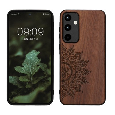 Husa Kwmobile pentru Samsung Galaxy A55, Maro, Lemn, KWM000021PL001C foto