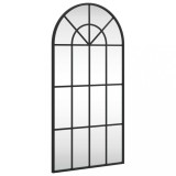 Cumpara ieftin Oglinda de perete, negru, 40x80 cm, arcuita, fier