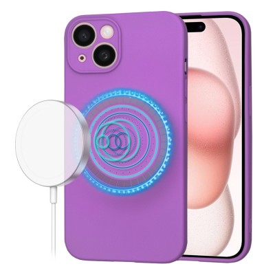 Husa silicon iPhone 15 Techsuit SoftFlex MagSafe, mov foto