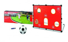 Set Joc de Fotbal pentru Copii cu Minge, Pompa si Poarta cu Plasa si Tinta pentru Antrenament, 156x70x107 cm foto