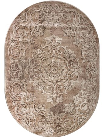 Covor Modern, Mira 24016, Bej, Oval, Diverse Dimensiuni - 160x230 cm