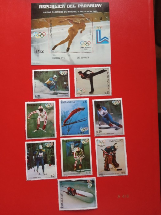 PARAGUAY, LAKE PLACID - COLIȚĂ + SERIE COMPLETĂ MNH