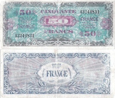 1944, 50 francs (P-122a) - Franța foto