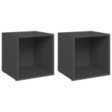 Cumpara ieftin Comode TV, 2 buc., gri, 37x35x37 cm, PAL