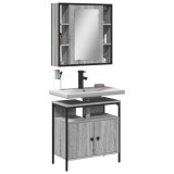 Gossi set mobilier de baie, 2 piese, gri sonoma, lemn prelucrat