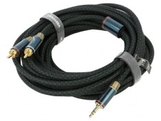 Cablu audio Jack 3,5mm - RCA x2 8m aurit negru