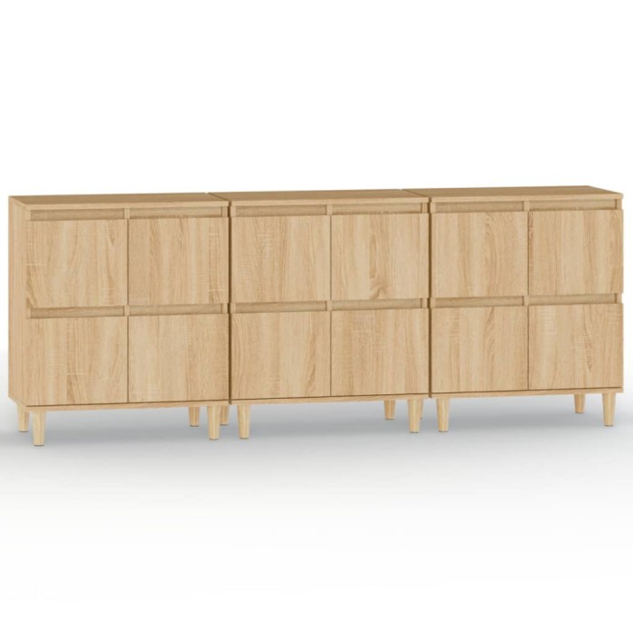 Dulapuri, 3 buc, stejar sonoma, 60x35x70 cm, lemn prelucrat